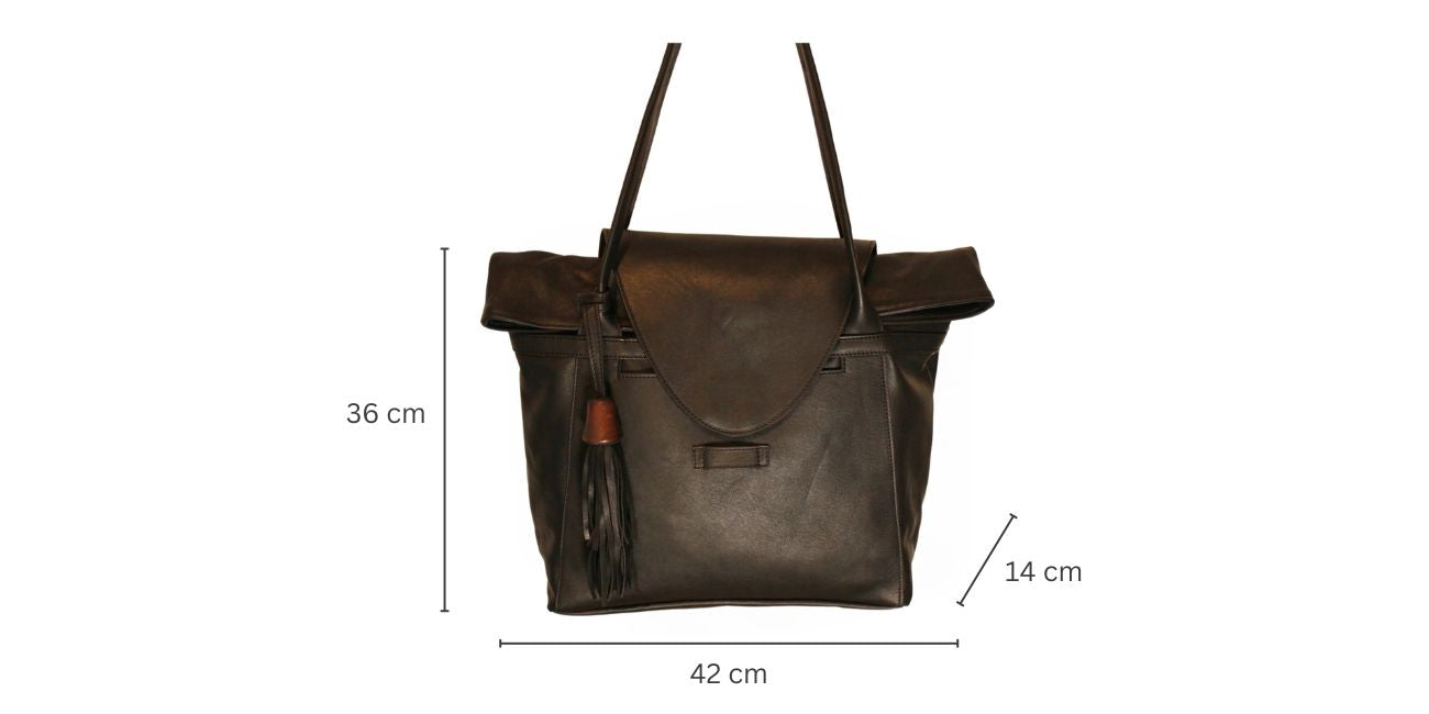 Braune Shopper Tasche aus Leder.