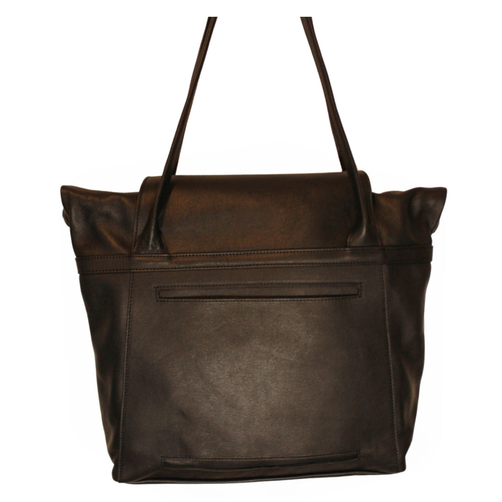 Black Leather XL Shopper Bag