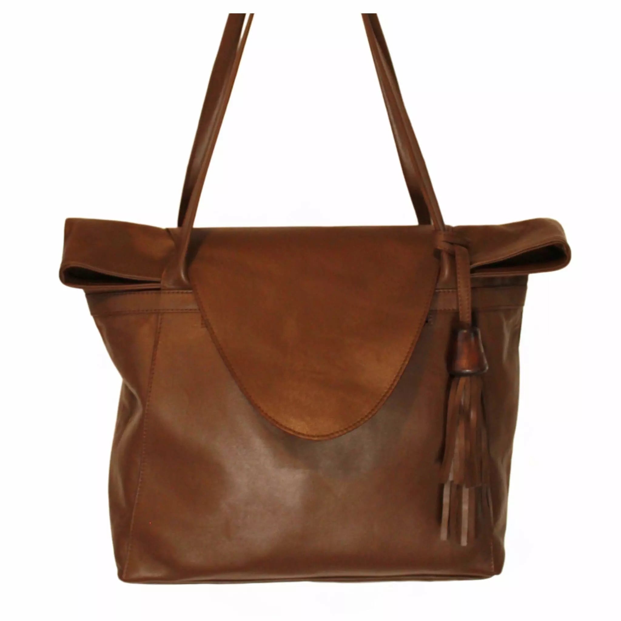 Braune ABURY Shopper Tasche aus Leder  #farbe_braun