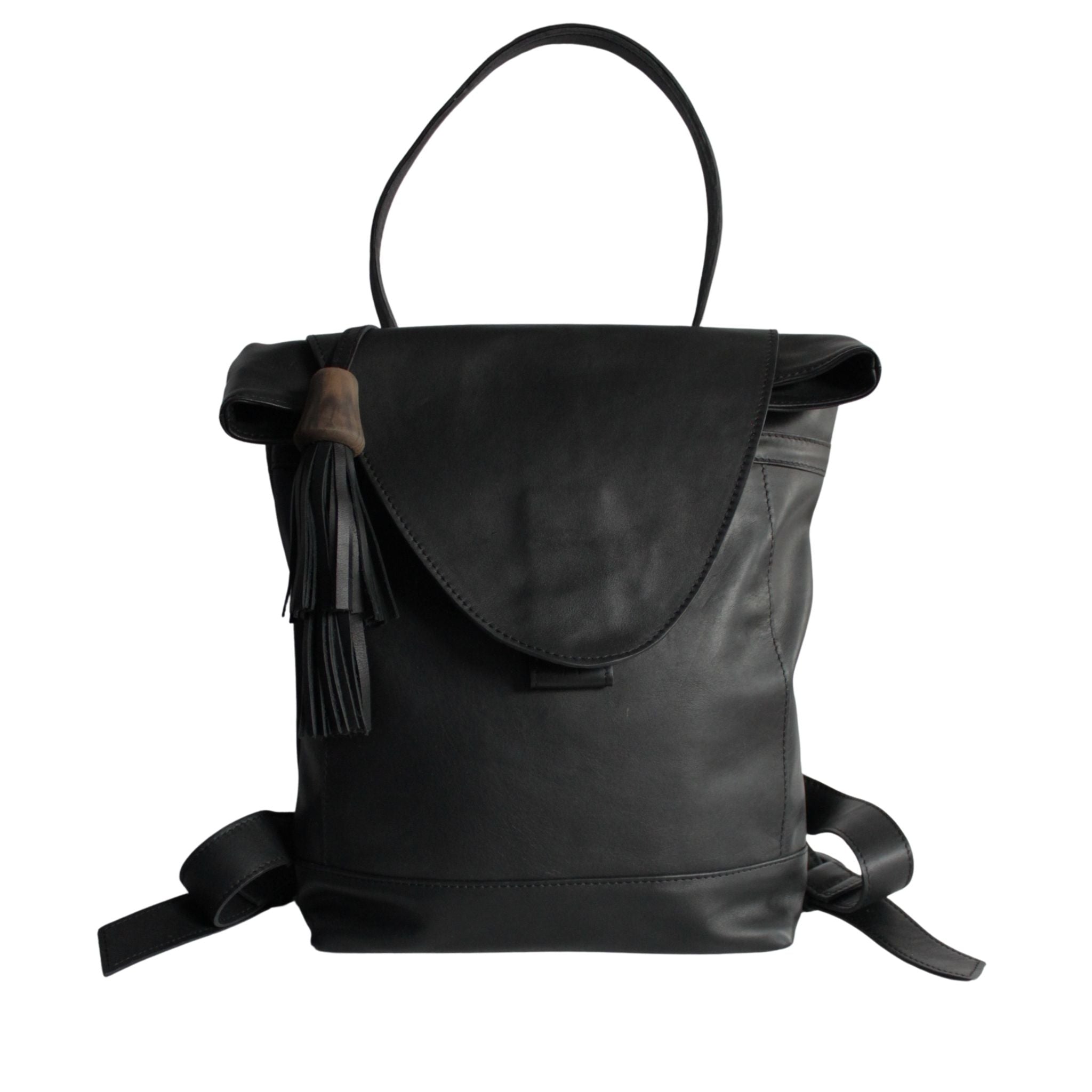 Vorderseite des schwarzen ABURY-Rucksacks #farbe_schwarz