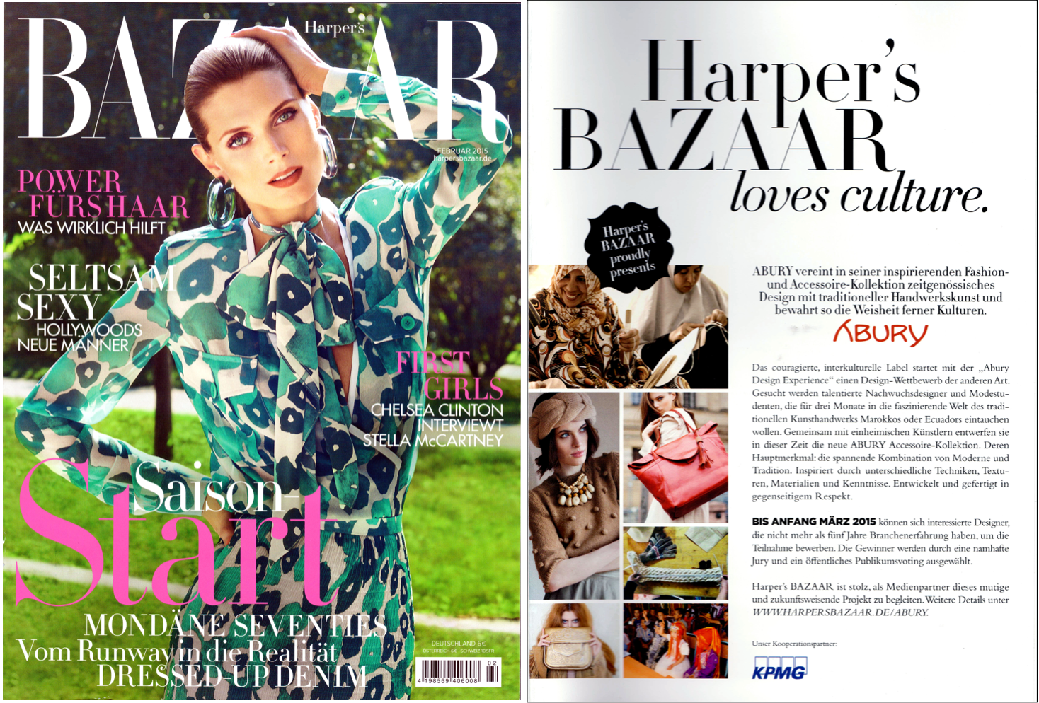 Screenshot aus dem Bazaar Magazin über einen Artikel von ABURY.