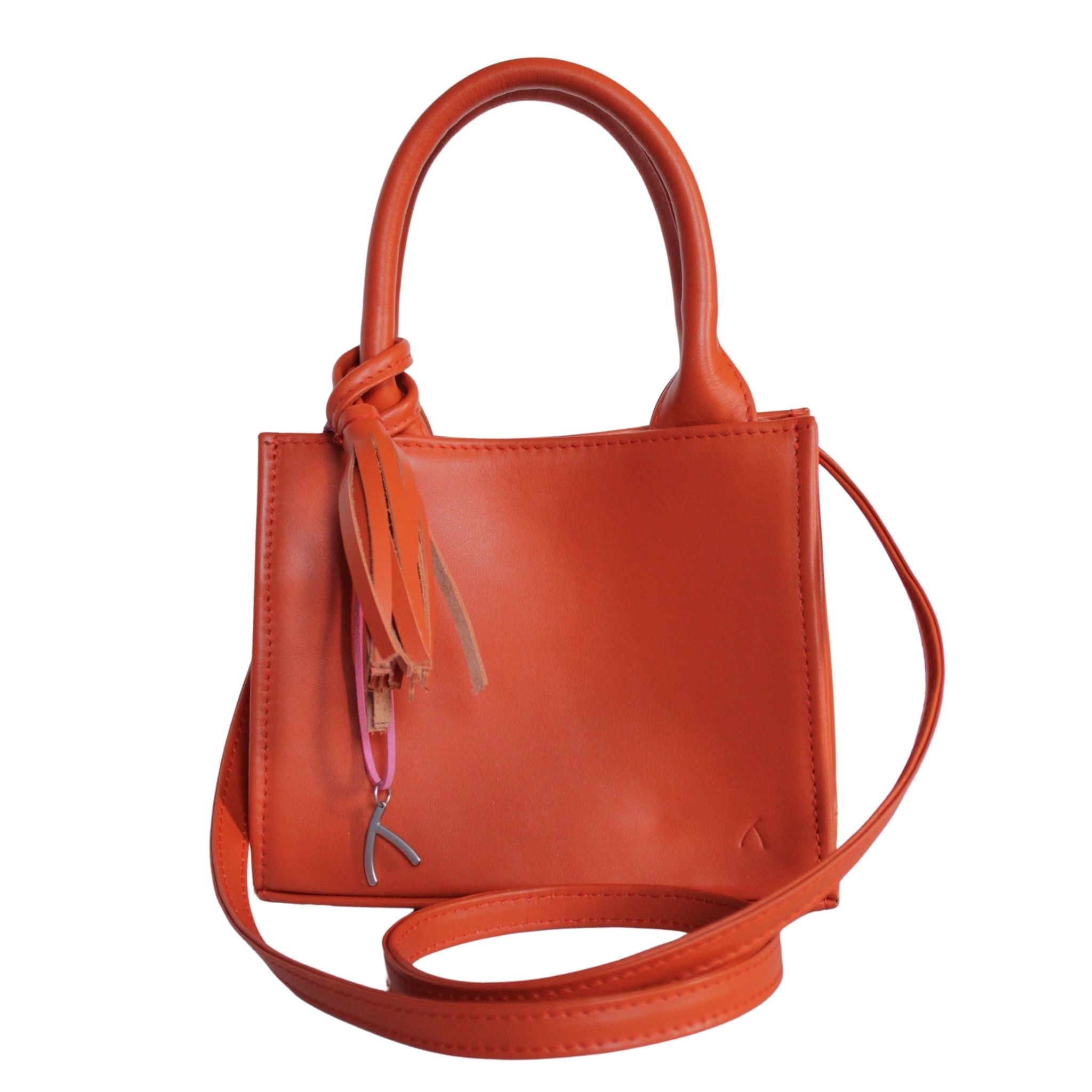 Orangenfarbige ABURY City Tasche mit Band