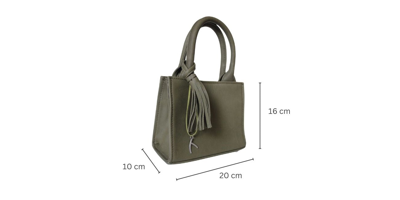 Khakifarbige ABURY City Tasche mit Maße