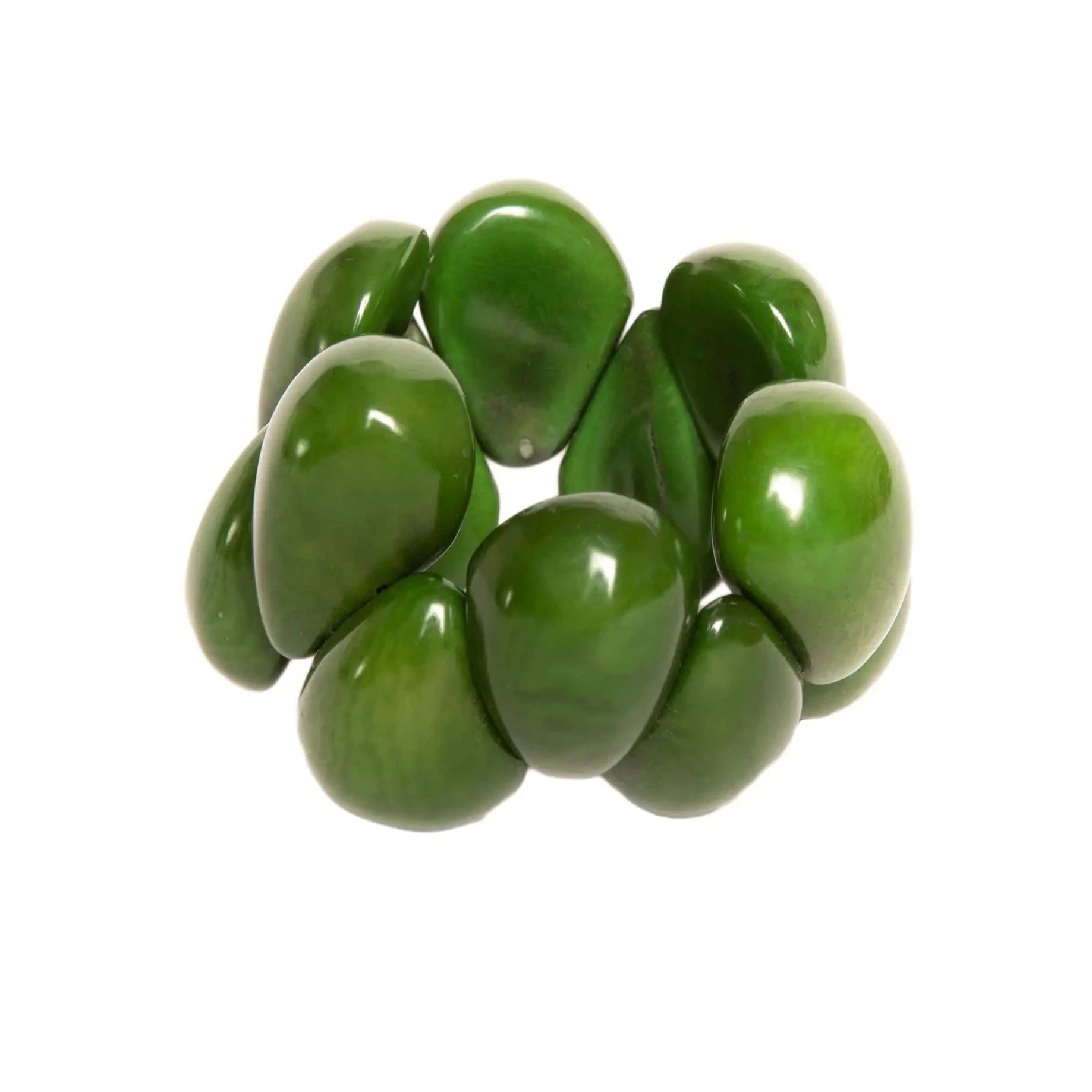 Dunkelgrünes Tagua Armband