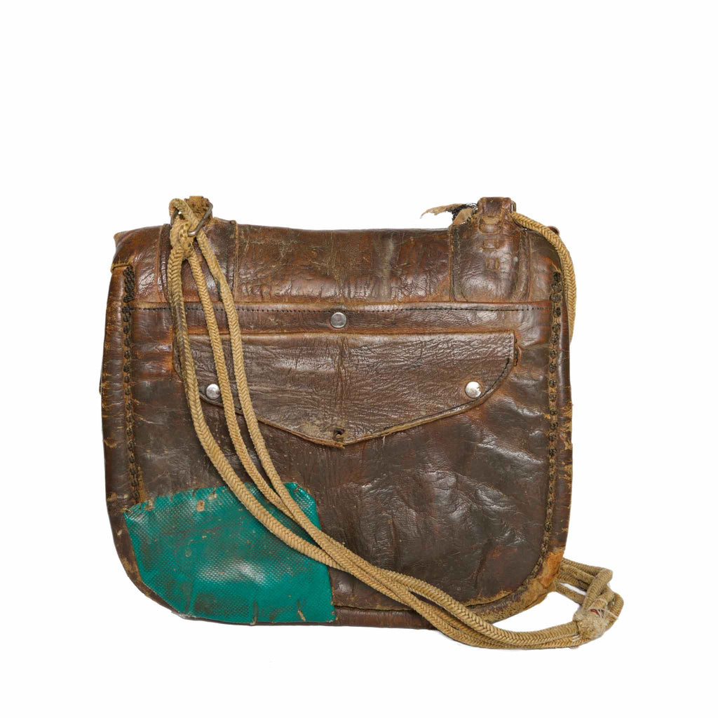 Back view of Upcycled Vintage Leather Berber Bag "Woodstock" by ABURY 