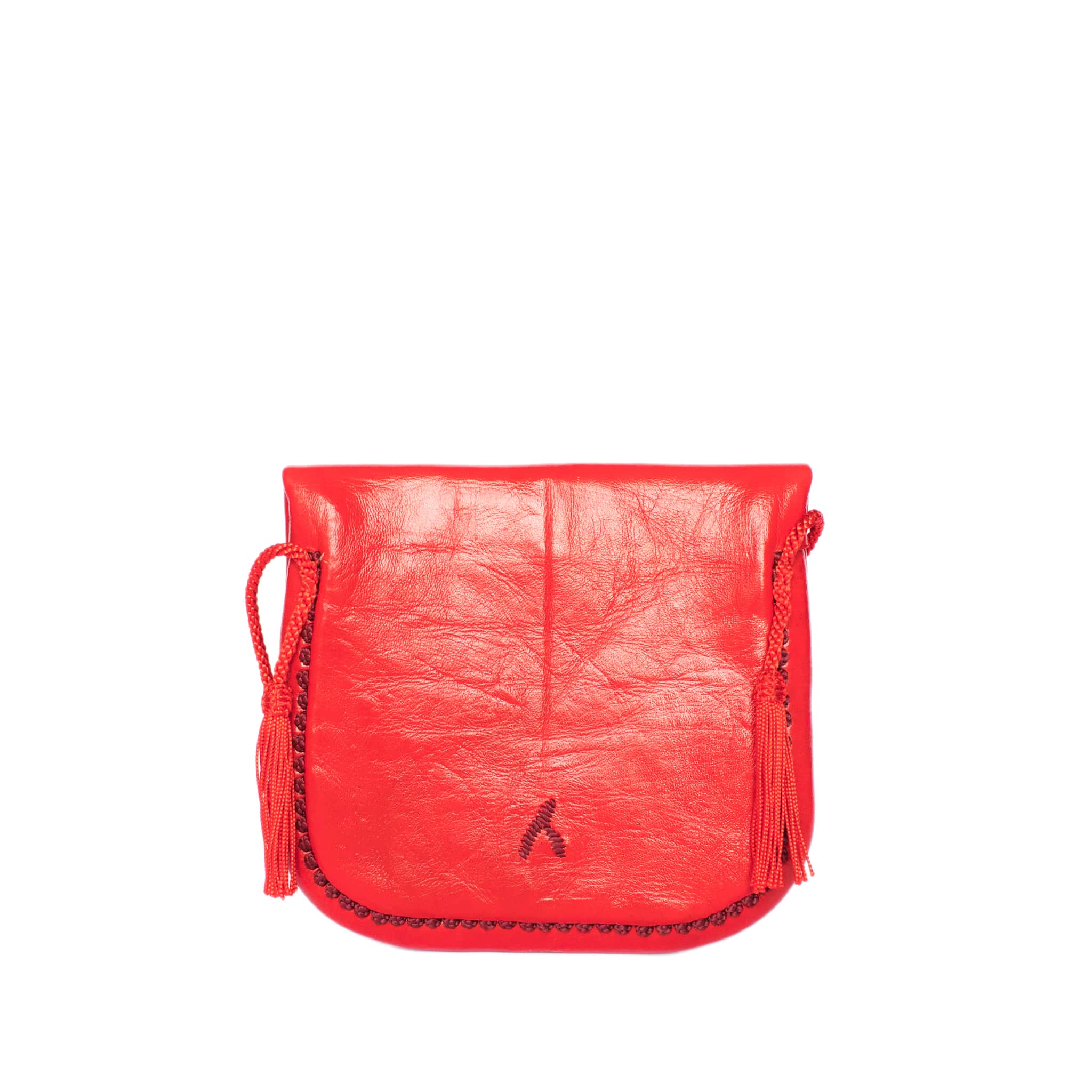 back view handmade ABURY RED LEATHER MINI BERBER BAG#farbe_rot