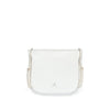 back view of eco friendly white embroidered ABURY Leather Mini Berber Shoulder Bag