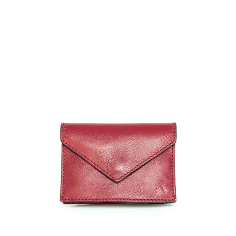 Embroidered Leather Berber Bag in Red