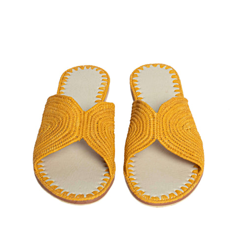 Raffia Slippers Sun and Moon in Jeans