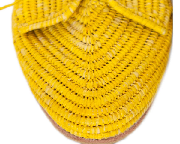 A Closer Look at the ABURY Yellow Raffia Shoes