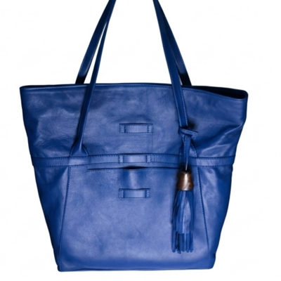 Vorderseite des blauen Shoppers. #farbe_blau