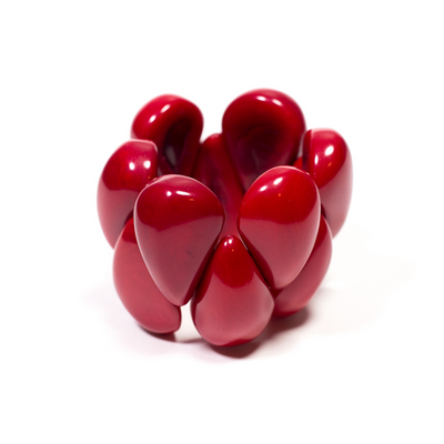Rotes Tagua Armband #farbe_rot #color_red