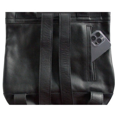 Nahaufnahme von dem schwarzen ABURY-Rucksack #farbe_schwarz