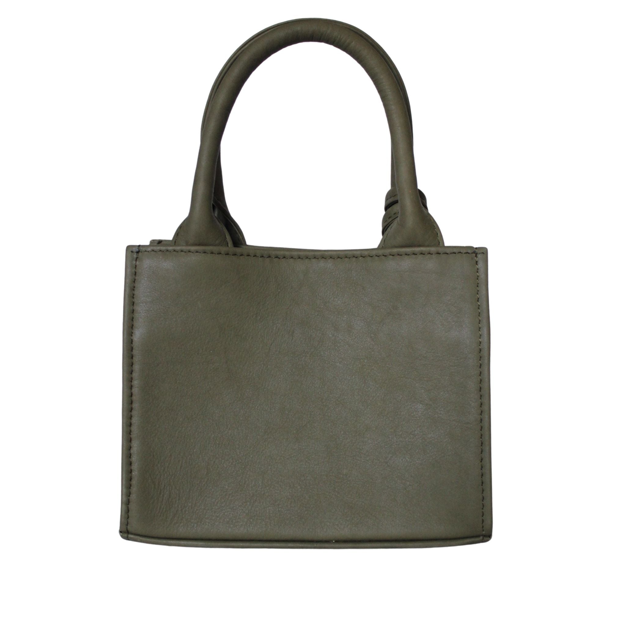 Rückseite der khakifarbigen ABURY City Tasche  