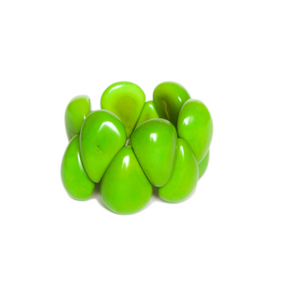 Grünes Tagua Armband #farbe_hellgruen