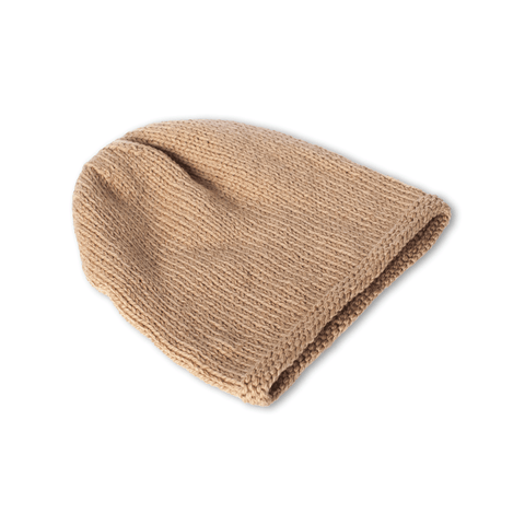 Hand-knitted Wool Headband in Light Brown