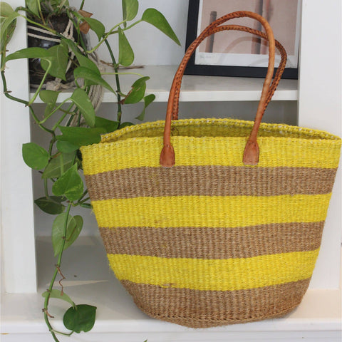 Raffia Summer Basket Bag in Orchid