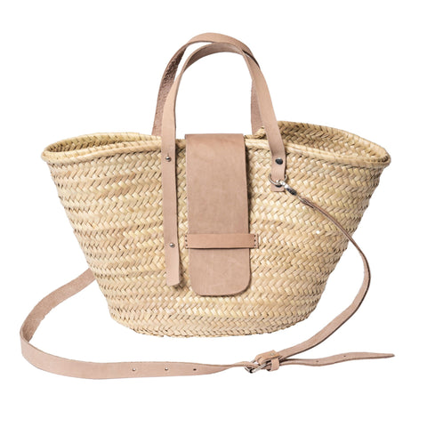 Raffia Summer Basket Bag in Mango