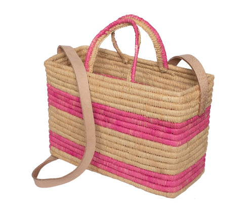 Raffia Summer Basket Bag in Mango