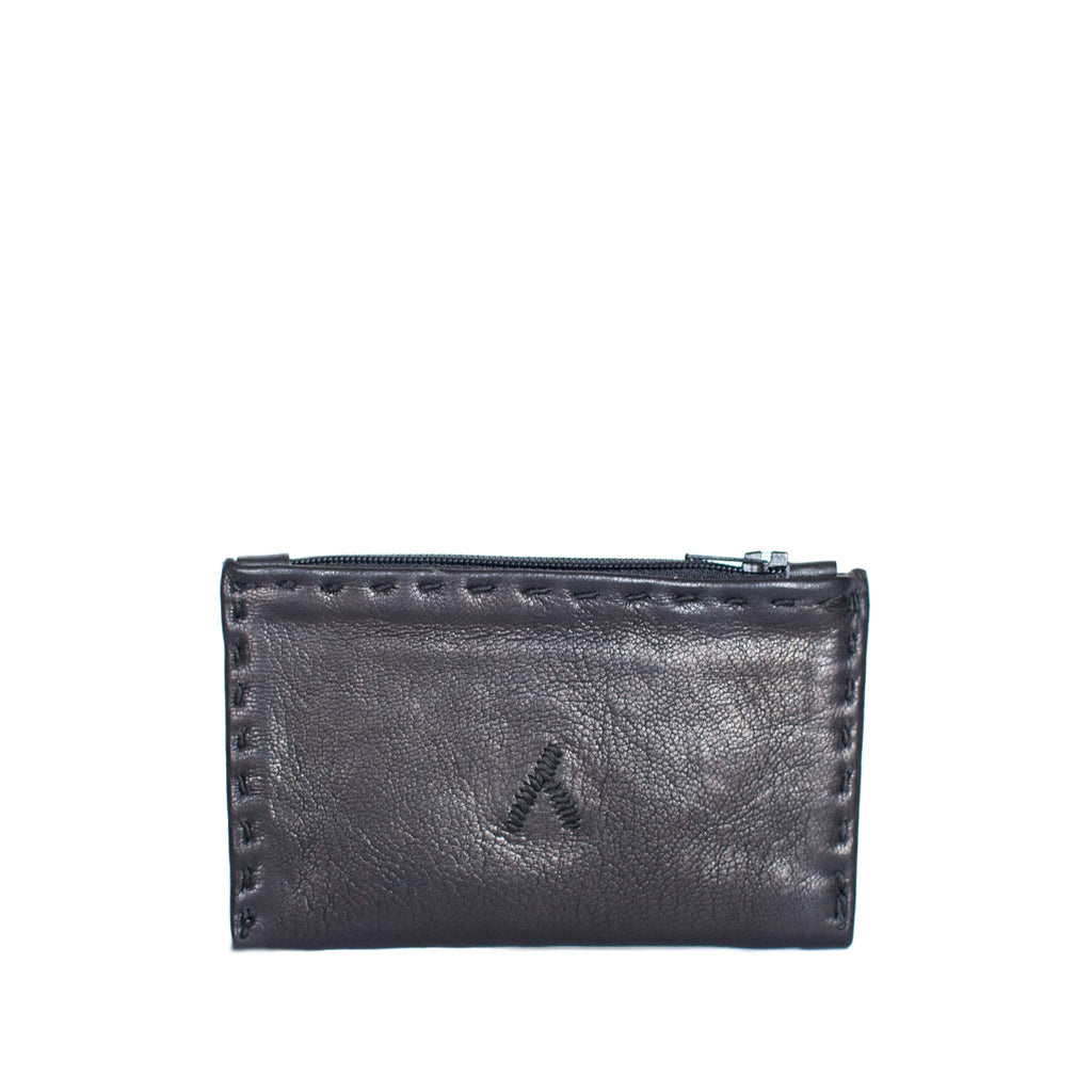 back view ABURY BLACK EMBROIDERED COIN WALLET