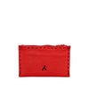 back view Red and Black Embroidered Leather Coin Wallet