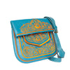 side view of turquoise and orange embroidered ABURY Leather Berber Shoulder Bag