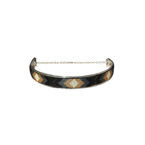 "Mesclado" Pendant Necklace in Gold, Black, White