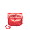 front view of handmade ABURY RED LEATHER MINI BERBER BAG