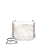 back view of silver embroidered ABURY Leather Mini Berber Shoulder Bag