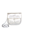 front view of silver embroidered ABURY Leather Mini Berber Shoulder Bag