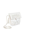 side view of handmade white embroidered ABURY Leather Mini Berber Shoulder Bag