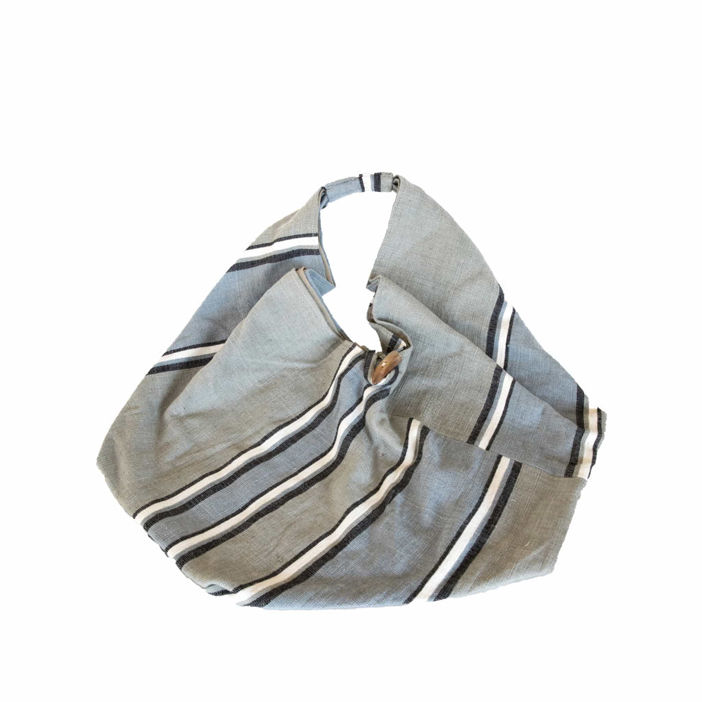 Handwoven Cotton Hobo Bag in Grey by ABURY Collection