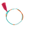 Orange and Turquoise Beaded Wrap Bracelet with Tassel - multicolour jewellery from Tanzania 