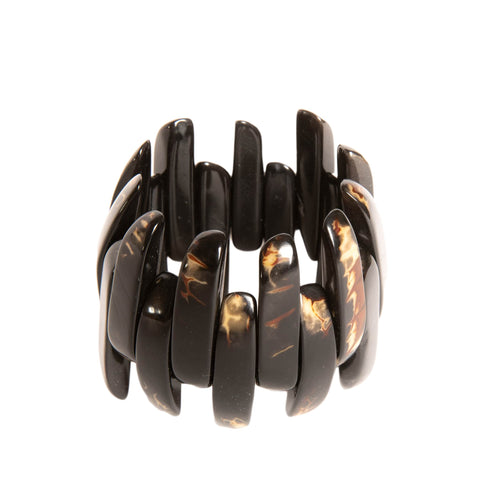 Tagua Hoop Earrings in Black, Ivory