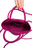 Raffia Summer Basket Bag in Orchid