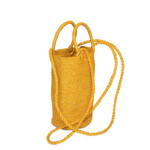 Raffia Summer Basket in Yellow, Nature - Fashion Week Sale