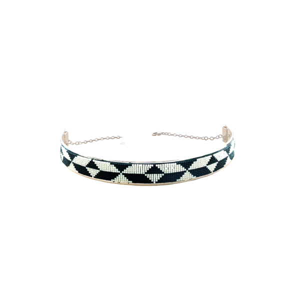 Jo Black and White colour Choker - jewellery from India 