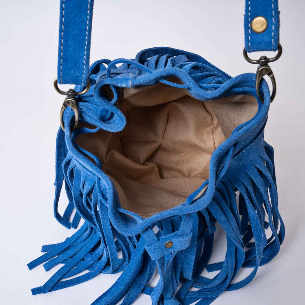 Women's Fringe Crossbody Bucket Bag