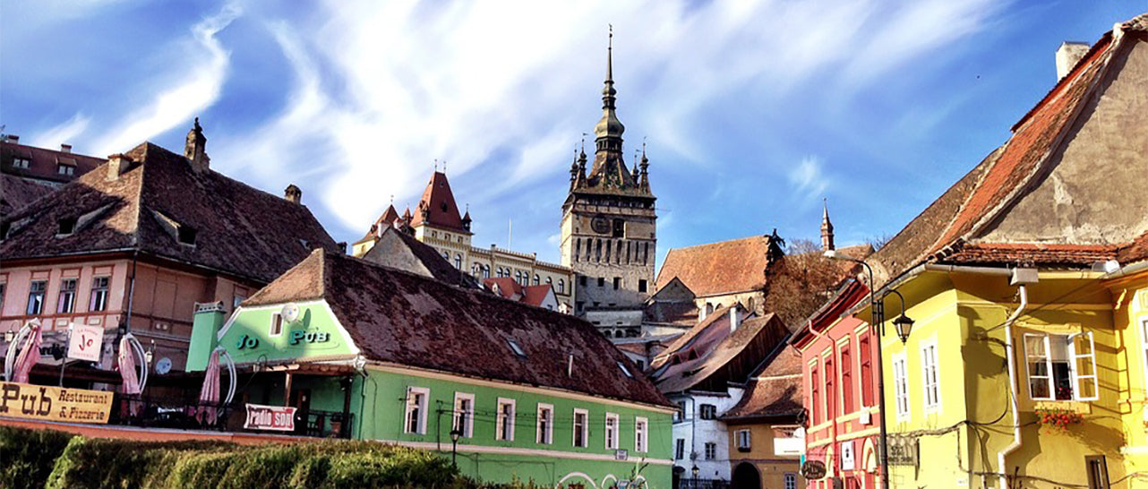 colourful romanian city view