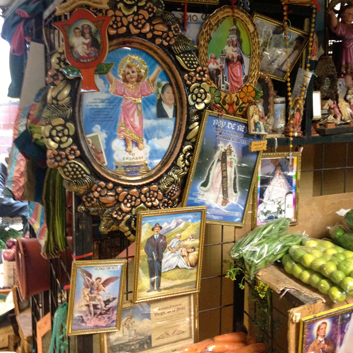 ecuadorian culture: framed religious pictures