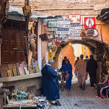 small allays in the medina of marrakech