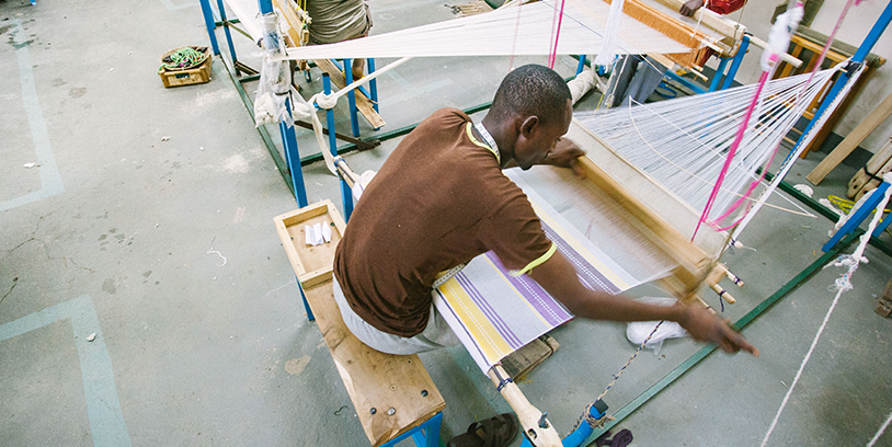 ethiopian artisan working on his loom