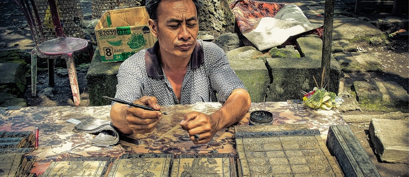 artisan using handicrafts in indonesia